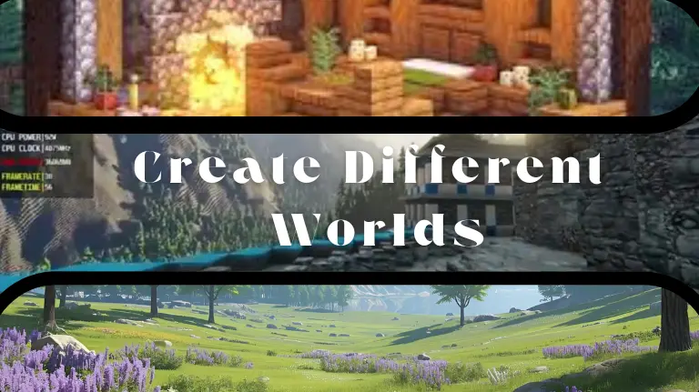 Create different worlds in Minecraft with unique landscapes, custom biomes, and endless creative possibilities.